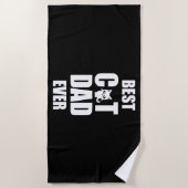 最高の猫パパ Funny Cat Shirt, Cat Dad Shirt, ビーチタオル (正面)