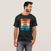 最高の猫パパ Men's Best Cat Dad Ever 猫 Tシャツ (正面フル)