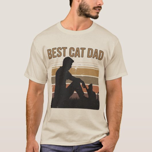 最高の猫パパ Tシャツ (正面)