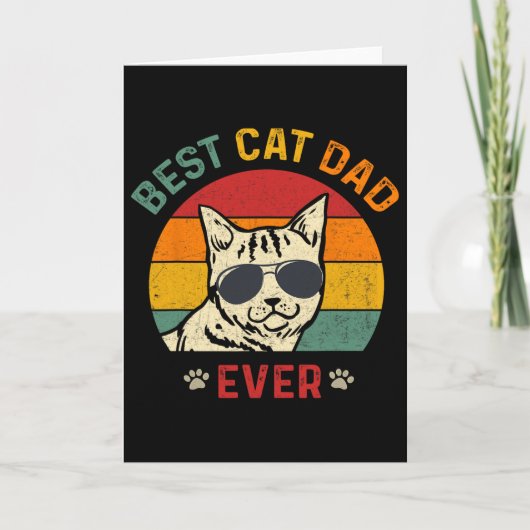 最高の猫パパTシャツ 面白い猫のパパ 父の日 カード (正面)