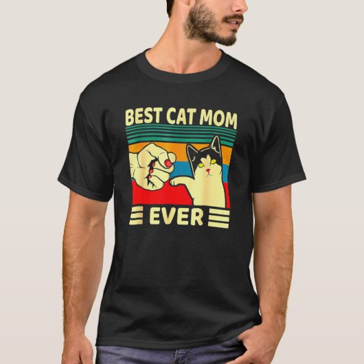 最高の猫ママです 猫ママ 母の日 ヴィンテージ Tシャツ (正面)