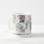 最高の猫ママ8枚フォトコラージュ コーヒーマグカップ (正面左)