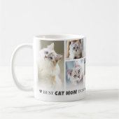 最高の猫ママ8枚フォトコラージュ コーヒーマグカップ (左)