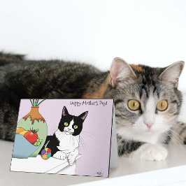 最高の猫ママ かわいいタキシード猫 母の日 カード