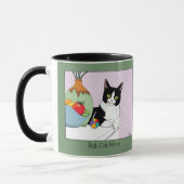 最高の猫ママ かわいいタキシード猫 母の日 マグカップ (左)