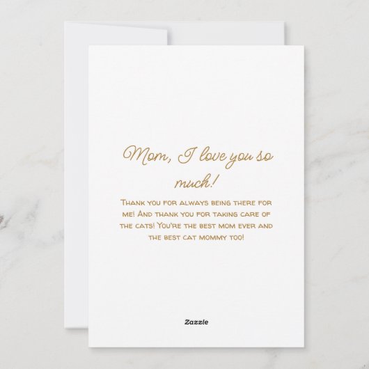 最高の猫ママ イラスト 子猫 母の日 シーズンカード (裏面)