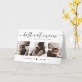 最高の猫ママ：カスタム母の日の猫の写真 カード (黄色い花)