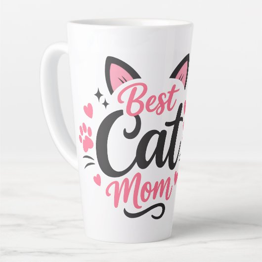 最高の猫ママ カフェラテマグ (左アングル)