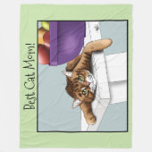 最高の猫ママ スウィート タビー猫 母の日 緑 フリースブランケット (正面)