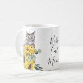 最高の猫ママ タンポポ 花 コーヒーマグカップ (正面左)