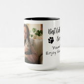 最高の猫ママ 爪とペット写真 コーヒー マグカップ (中央)
