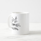 最高の猫ママ 猫顔デザイン コーヒーマグカップ (正面左)
