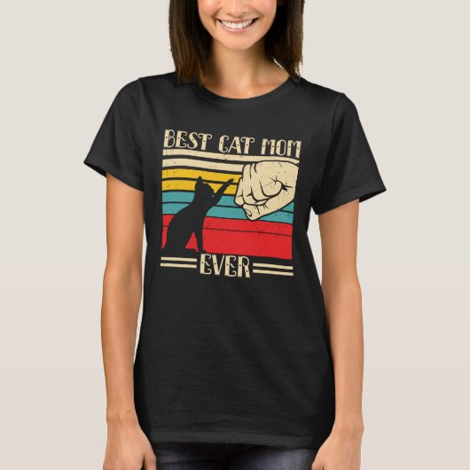 最高の猫ママ Tシャツ (正面)