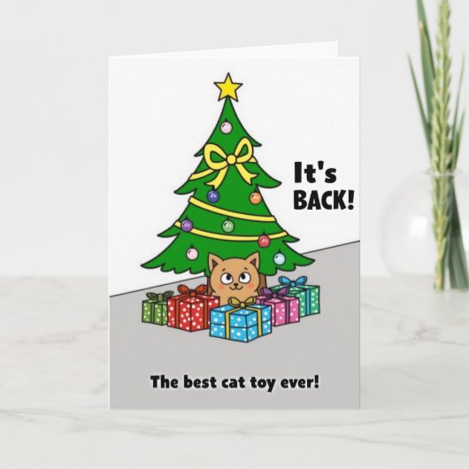 最高の猫用おもちゃ クリスマスツリー カード (正面)