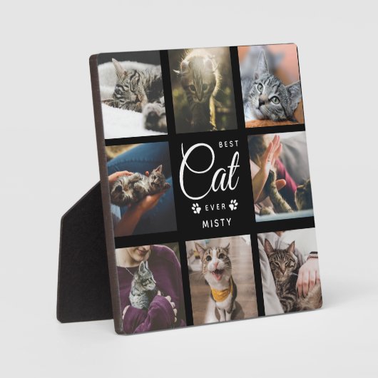 最高の猫記念ギフト モダン フォト コラージュ フォトプラーク (正面)