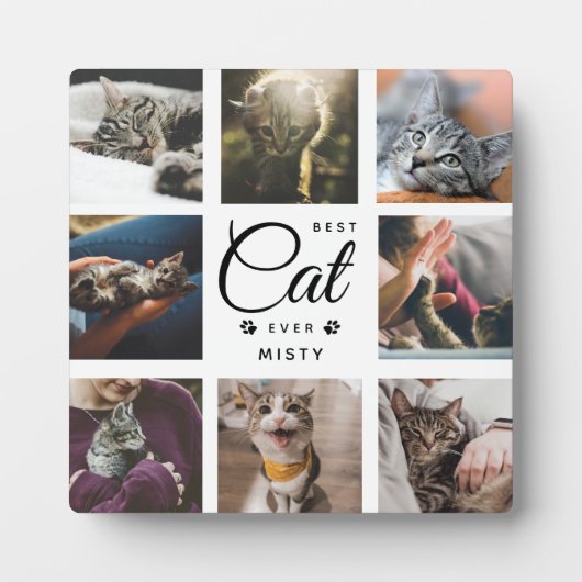 最高の猫記念ギフト 現代の写真肉球 フォトプラーク (正面)