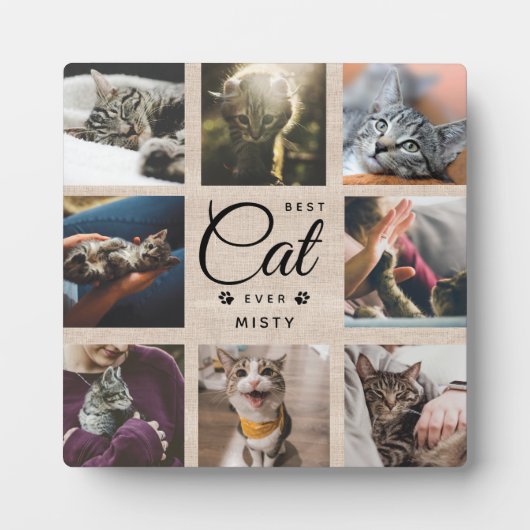 最高の猫追悼ギフト写真素朴ポープリント フォトプラーク (正面)