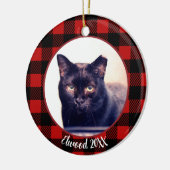 最高の猫 名前入り クリスマス ペット ギフト セラミックオーナメント (左)