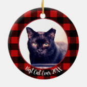最高の猫 名前入り クリスマス ペット ギフト セラミックオーナメント (裏面)