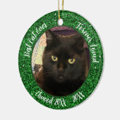最高の猫 名前入り クリスマス ペット ギフト セラミックオーナメント (左)