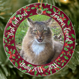 最高の猫 名前入り クリスマス ペット ギフト セラミックオーナメント