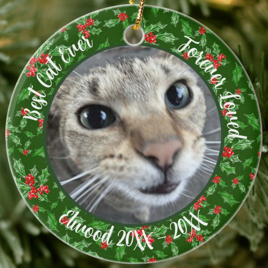 最高の猫 名前入り クリスマス ペット ギフト セラミックオーナメント