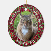 最高の猫 名前入り クリスマス ペット ギフト セラミックオーナメント (左)