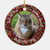 最高の猫 名前入り クリスマス ペット ギフト セラミックオーナメント (裏面)