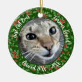 最高の猫 名前入り クリスマス ペット ギフト セラミックオーナメント (正面)