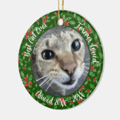 最高の猫 名前入り クリスマス ペット ギフト セラミックオーナメント (左)