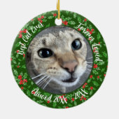 最高の猫 名前入り クリスマス ペット ギフト セラミックオーナメント (裏面)