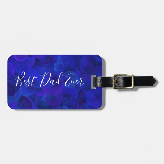 最高の王室のパパエバユニークー・ブルー・ファーザー・デイ ラゲッジタグ (正面横)