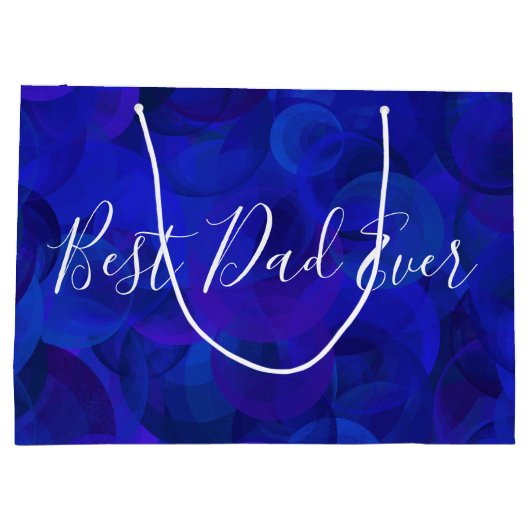 最高の王室のパパエバユニークー・ブルー・ファーザー・デイ ラージペーパーバッグ (裏面)