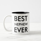 最高の甥Ever Mag |男の子のおじさんギフト ツートーンマグカップ (左)
