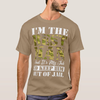 最高の男が刑務所で花嫁の前夜祭に軍のカモフラージュ服を着た Tシャツ