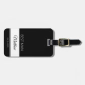 最高の男のサンクス ラゲージタグ ブラック モノグラム (正面横)