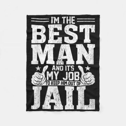 最高の男の友達 ウェディング グルームズメン 面白い 花嫁 バチェラー パーティー フリースブランケット (正面)