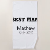 最高の男の子のみんなでパーティー 追加 名前 日付 シンプルなsdon ビーチタオル (正面)
