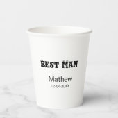 最高の男の子のパーティーに名前と日付を追加 シンプルなデザイン 紙コップ (裏面)