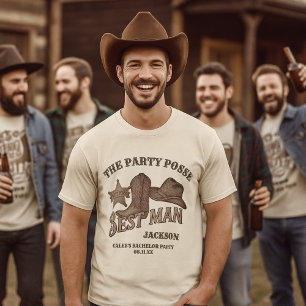 最高の男の子パーティーポッセカウボーイ独身パーティー Tシャツ
