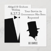 最高の男友達または介添人の招待状 招待状 (正面/裏面)