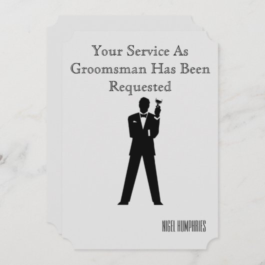 最高の男友達または介添人の招待状 招待状 (正面/裏面)