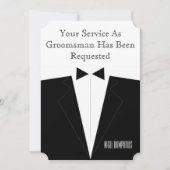 最高の男友達または介添人の招待状 招待状 (正面)