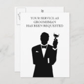 最高の男友達または介添人へのポストカード招待状 インビテーションポストカード (正面/裏面)