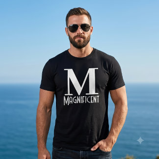 最高の男性のための壮麗なイニシャルレターモノグラムM Tシャツ