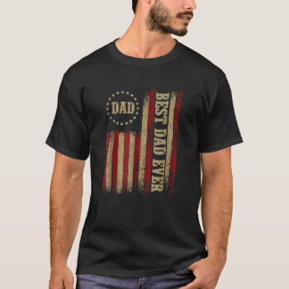 最高の男性へパパ父の日アメリカ国旗のパパ Tシャツ