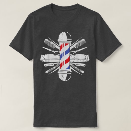 最高の男性へ理容師女子ヘアドレッサーバルバーショップP Tシャツ (デザイン正面)