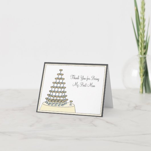 最高の男装（ベストマン）ユーモア感謝カード - 乾杯 サンキューカード (正面)