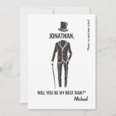 最高の男装 仲間 面白い エレガントなプロポーズ 招待状 (正面)