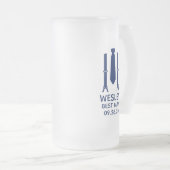 最高の男 青いネクタイ フロストグラスビールジョッキ (正面右)